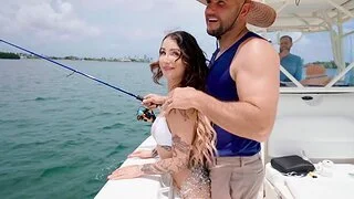 Hot slut Valerica Steele sucking and riding a dick on a difficulty boat