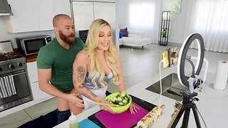 Adorable blondie Kali Roses wants to be fucked in be imparted to murder kitchen